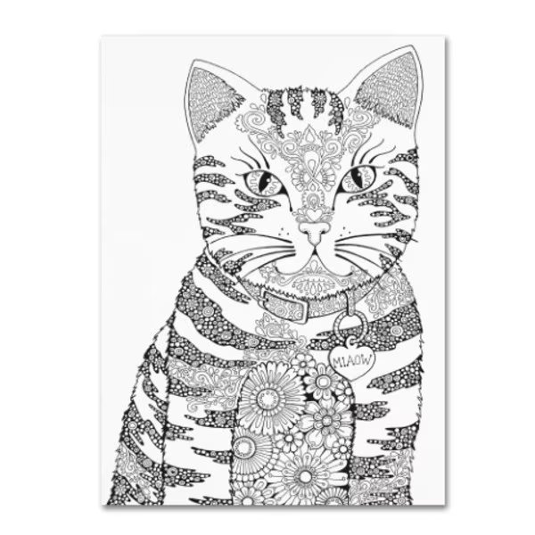Hello Angel 'Miaow' Canvas Art, 24x32, Trademark Fine Art, Mfr#: ALI2851-C2432GG